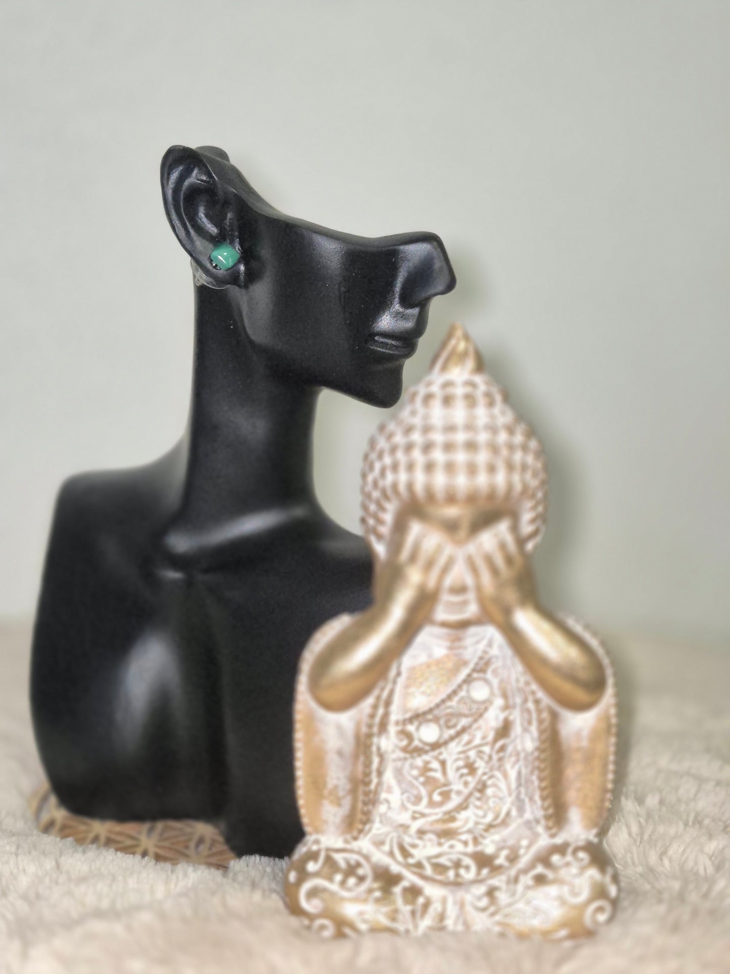 Harmonie verte Boucles d’oreilles malachite naturelle