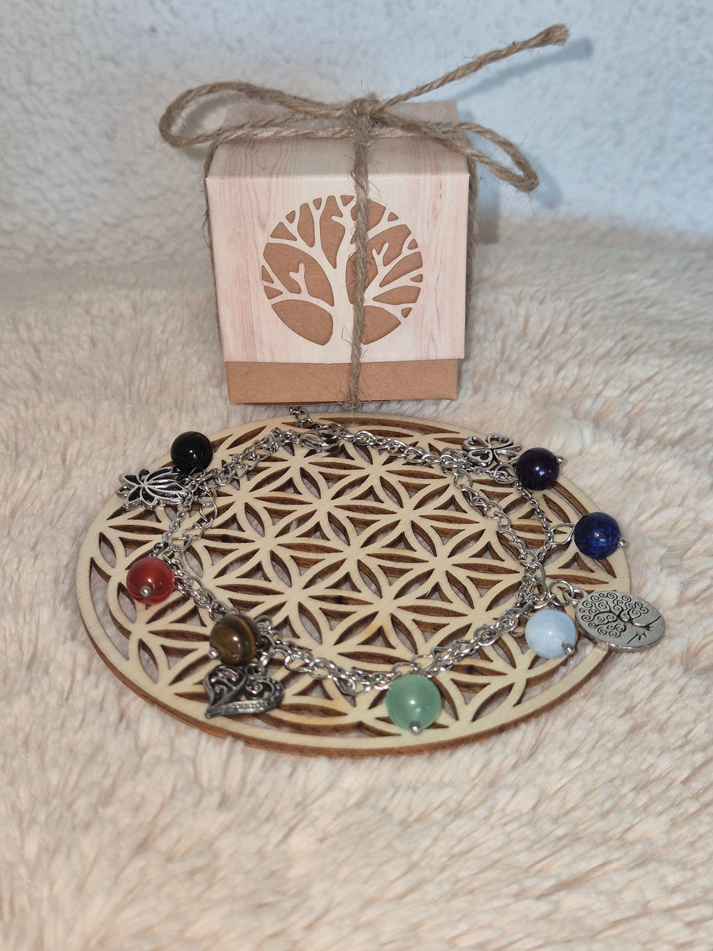 Harmonie Céleste Bracelet OU chevillière 7 Chakras & Breloques
