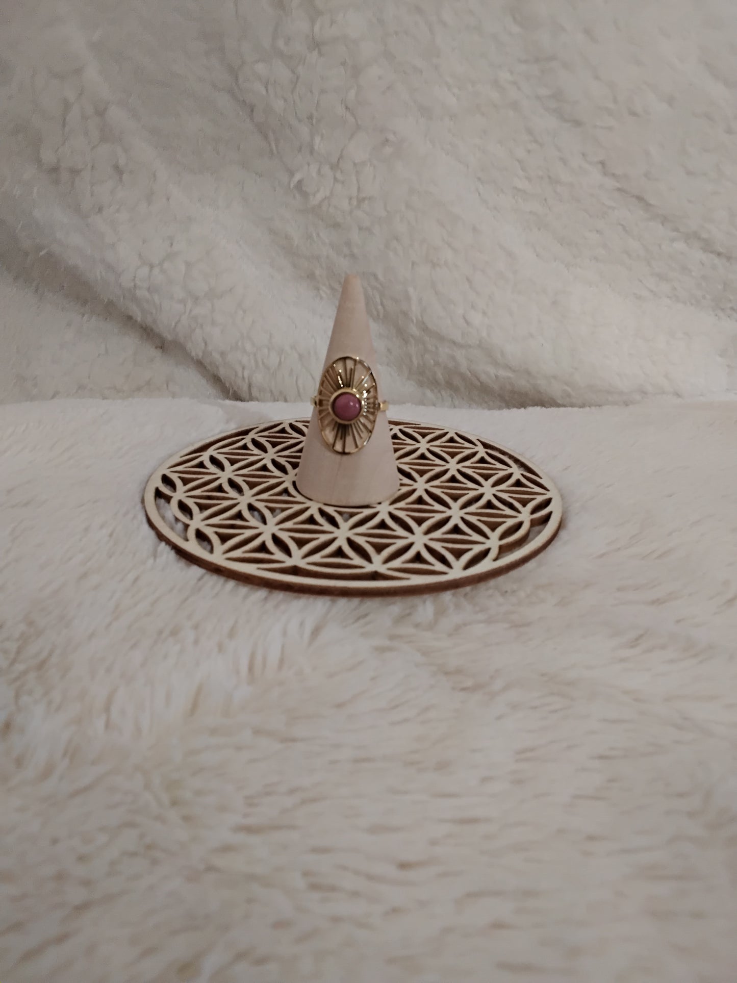 Soleil Émeraude bague réglable