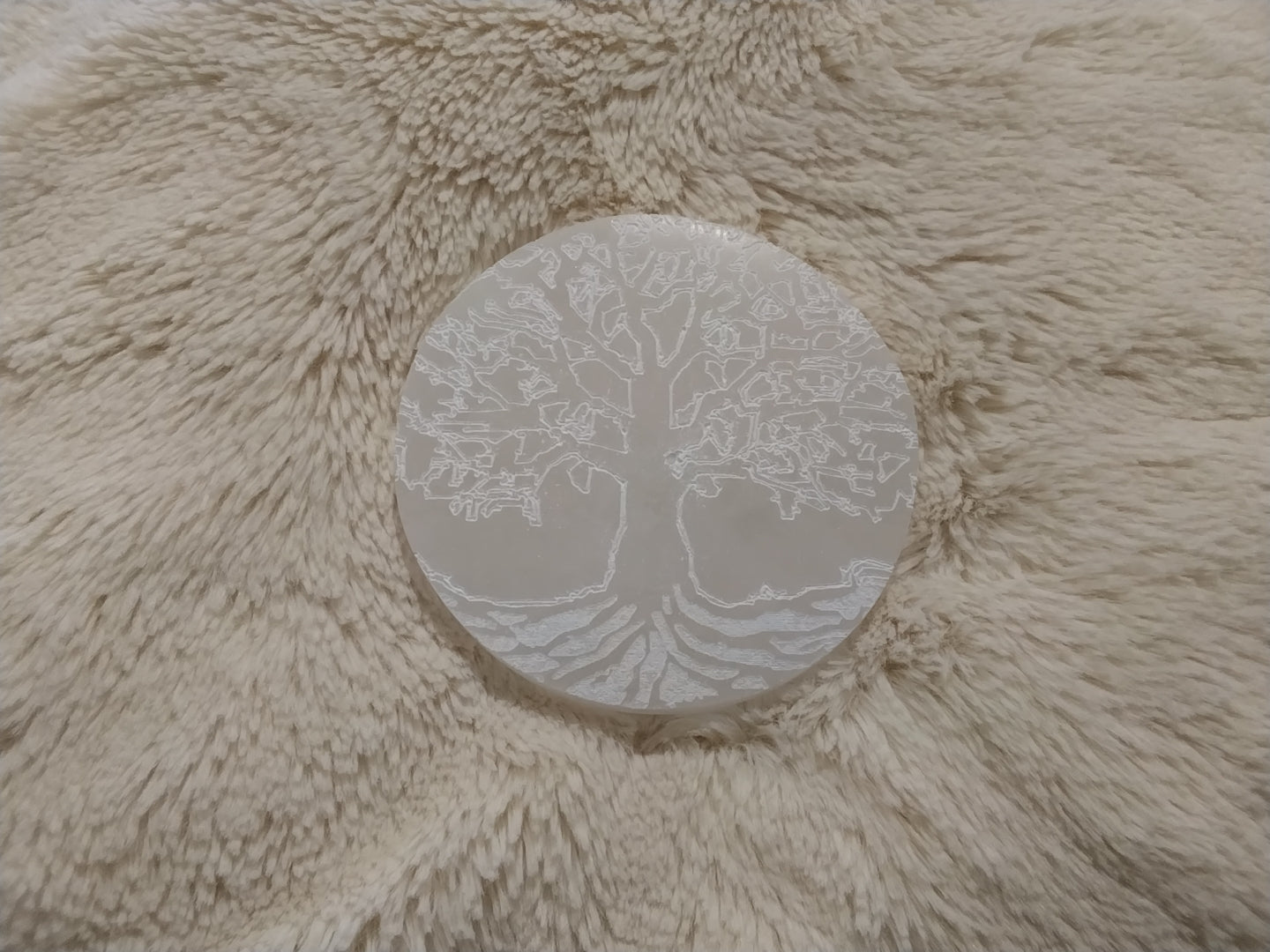 Plaque énergetique sélénite arbre de vie