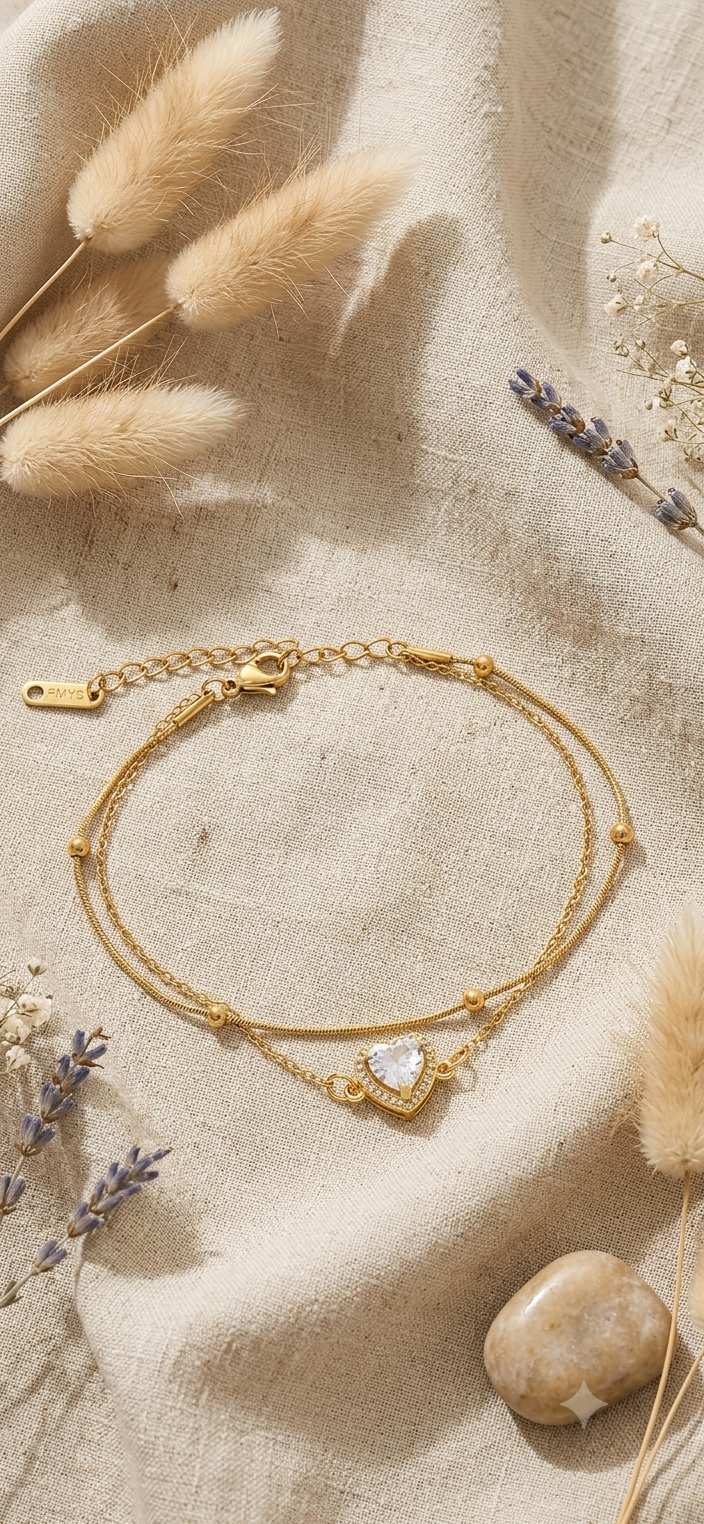 Bracelet double coeur