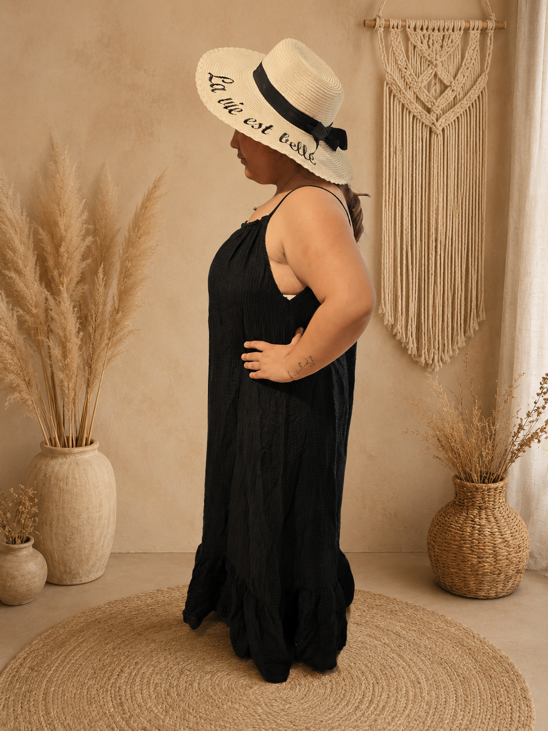 Robe longue a bretelles