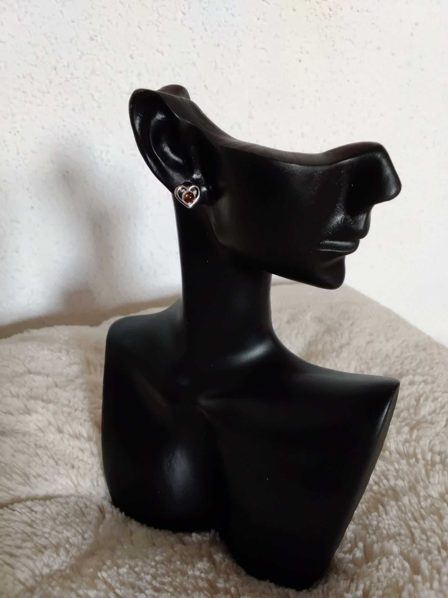 Boucles d’oreilles cœur d’Ambre