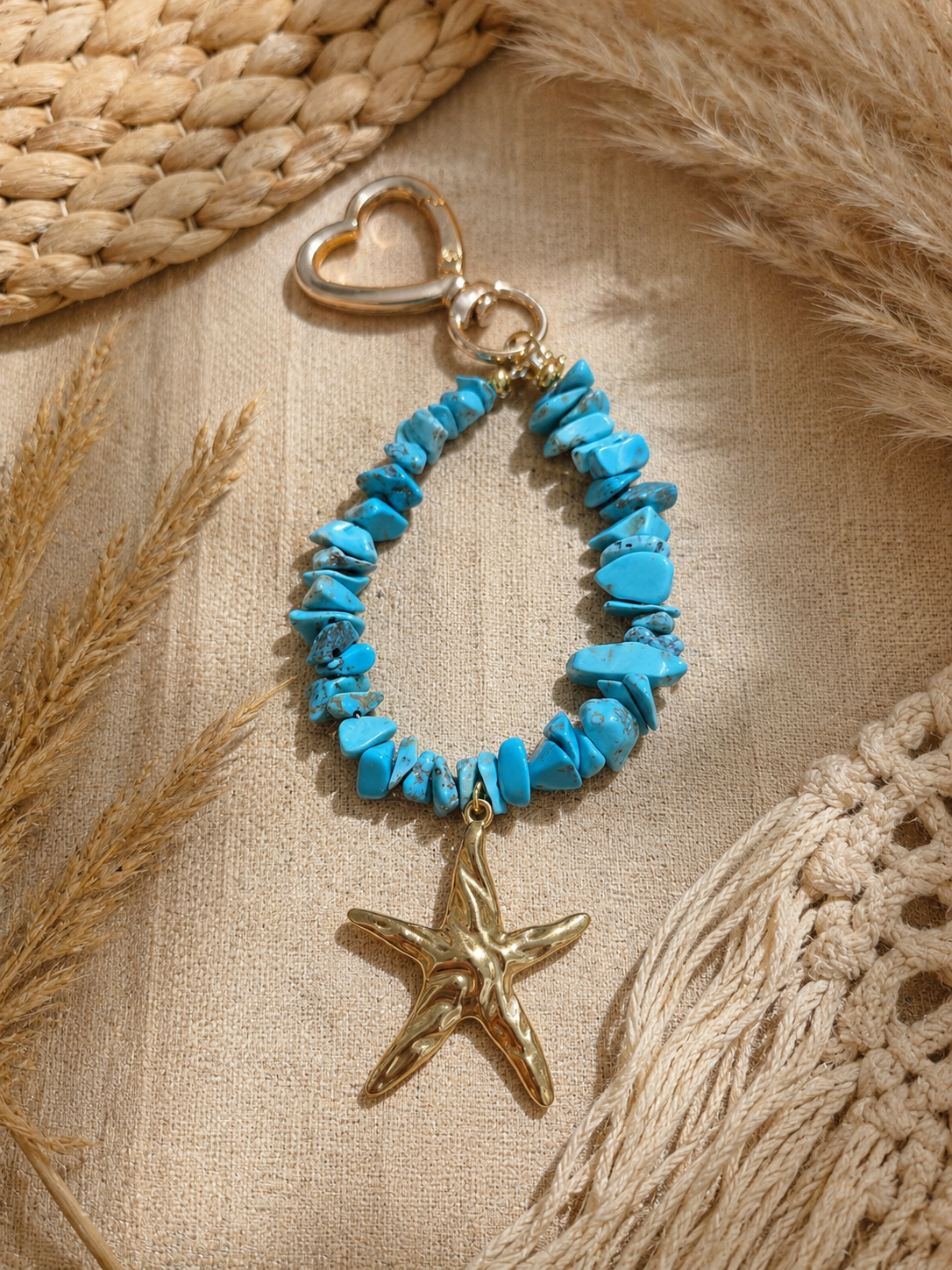 Porte clés howlite turquoise