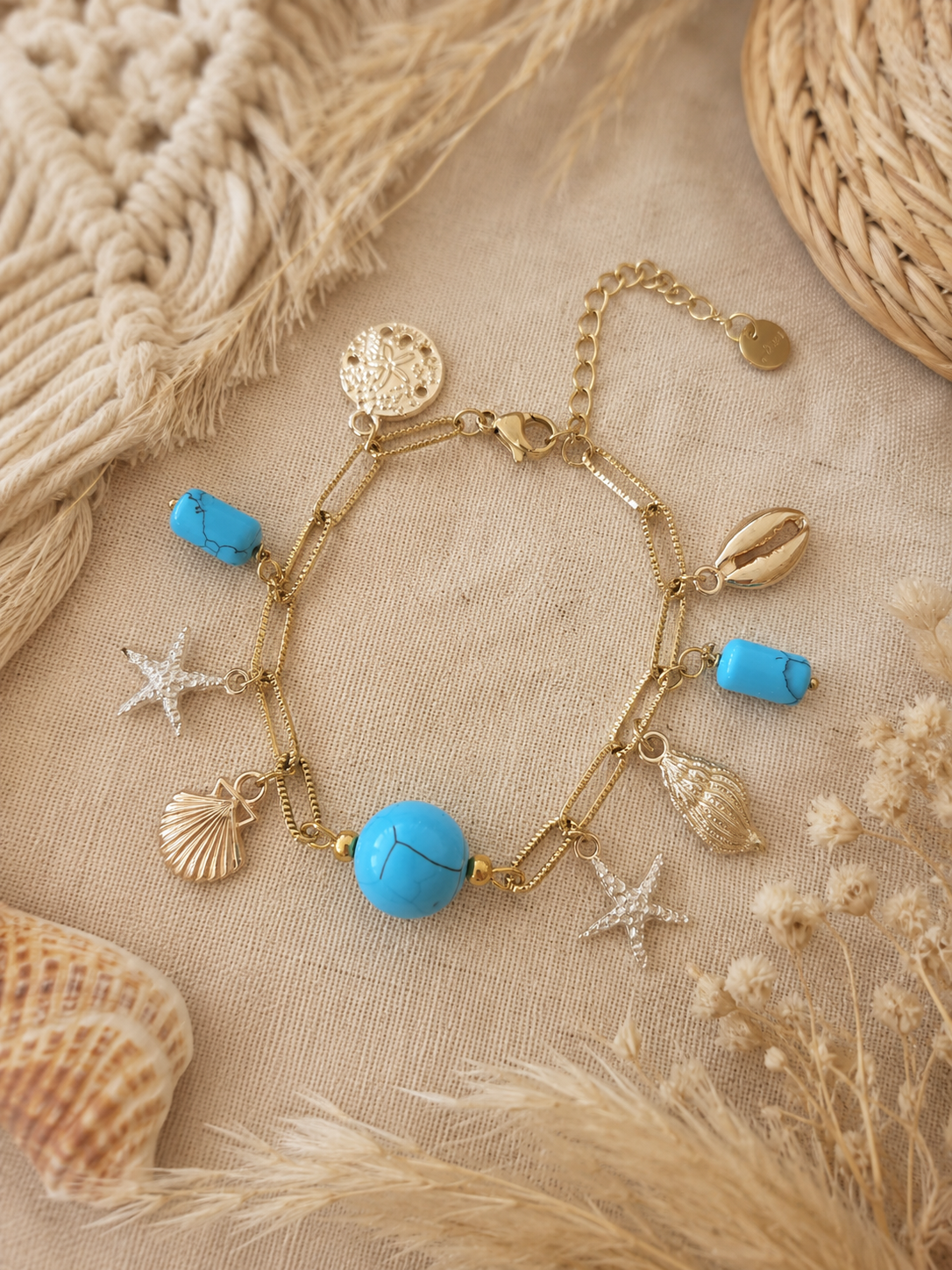 Bracelet doré howlite