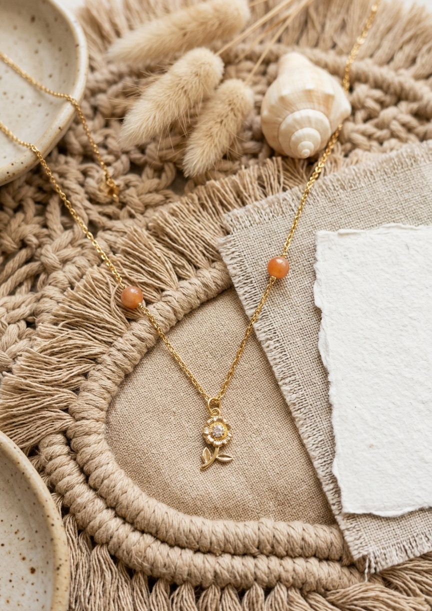 Collier aventurine orange