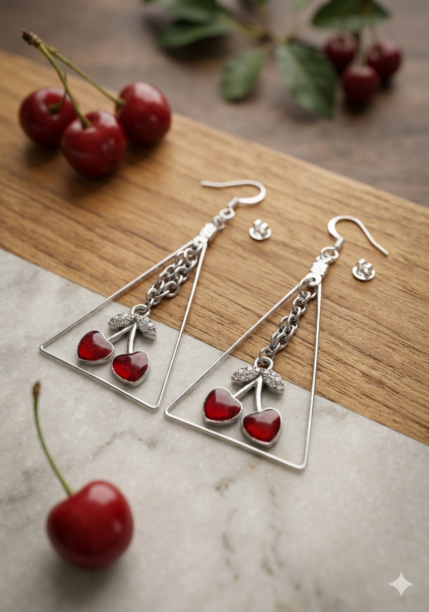 Boucles d’oreilles cerises