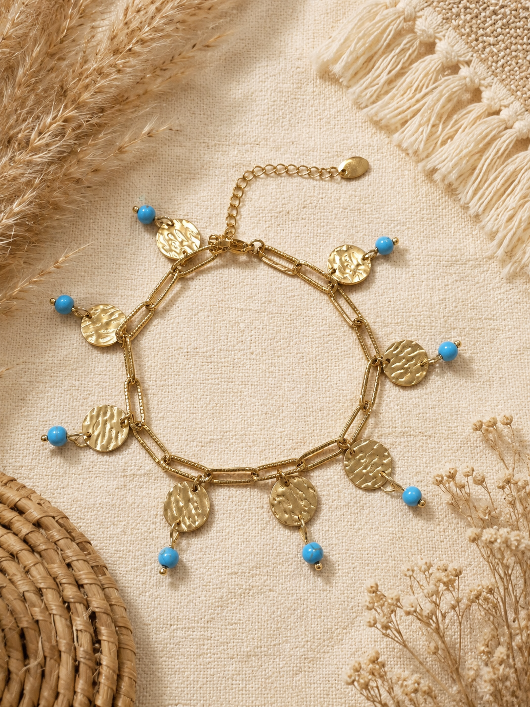 Bracelet pampilles martelées