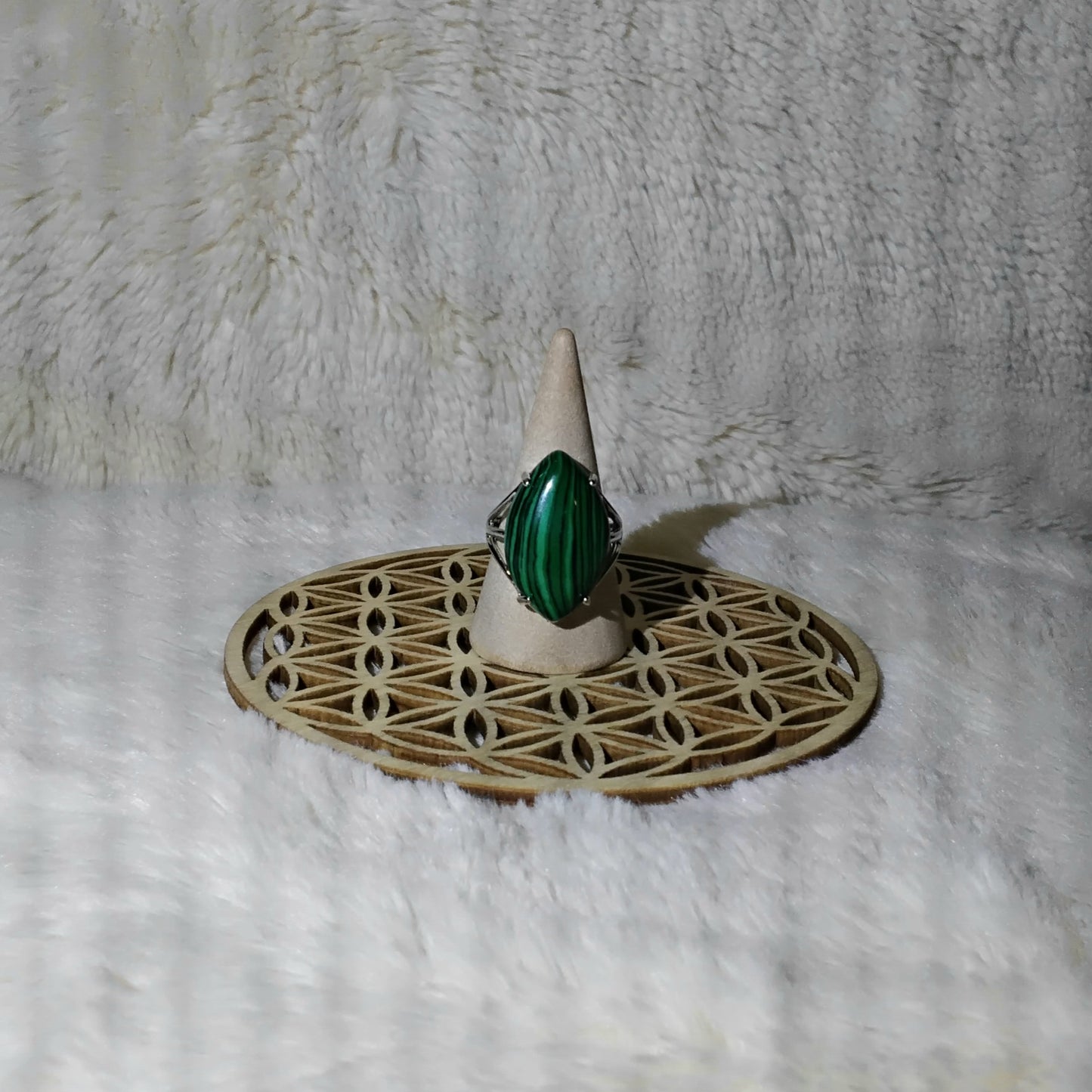 Émeraude des Profondeurs-Bague malachite