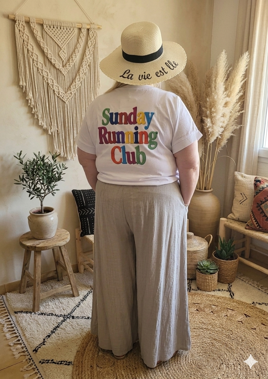 Tee-shirt col V Sunday running