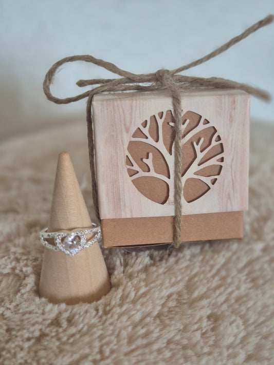 Bague Cœur en Argent avec Zirconium