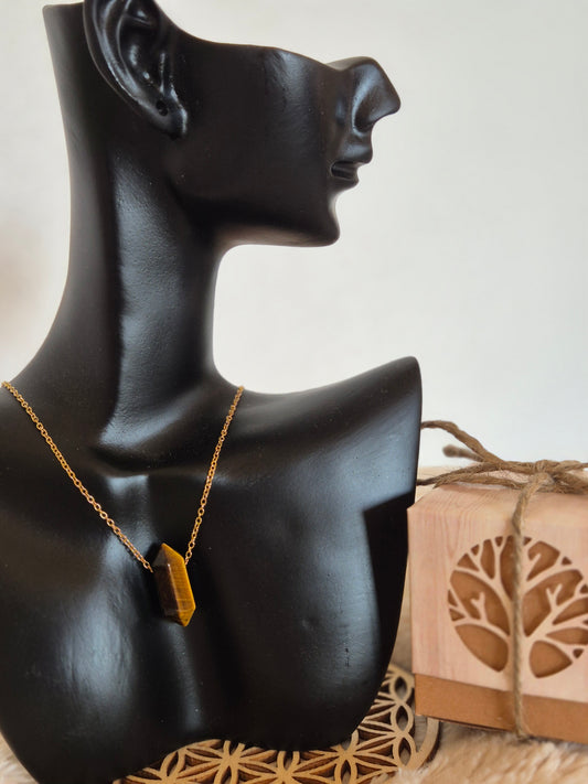 Collier Spirituel – Vitalité & Protection Œil du Tigre
