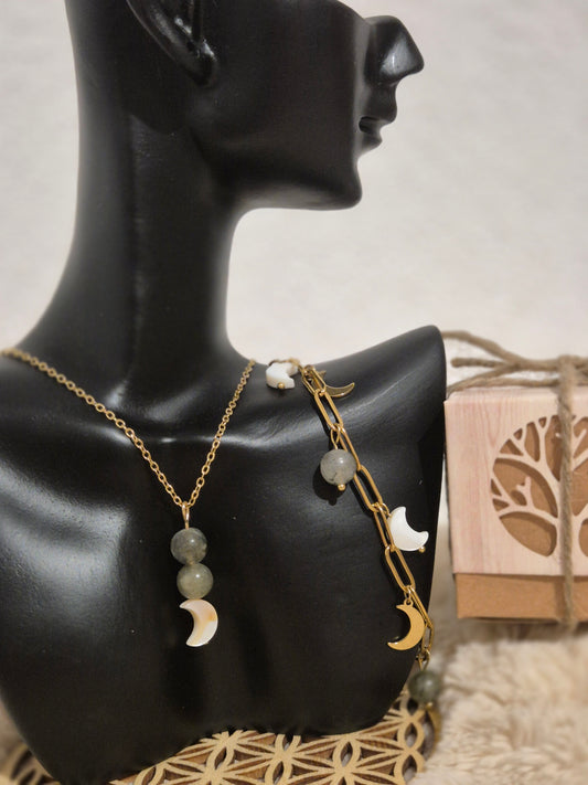 Parure Éclat lunaire  Collier et bracelet