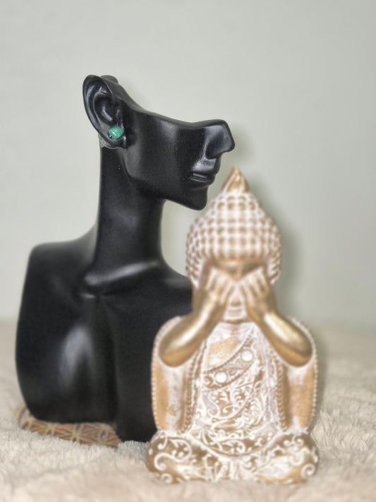 Harmonie verte  Boucles d’oreilles malachite naturelle