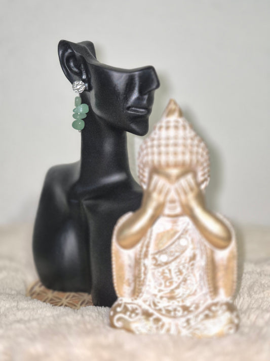 Raffinement intemporel Boucles pendantes pierre aventurine