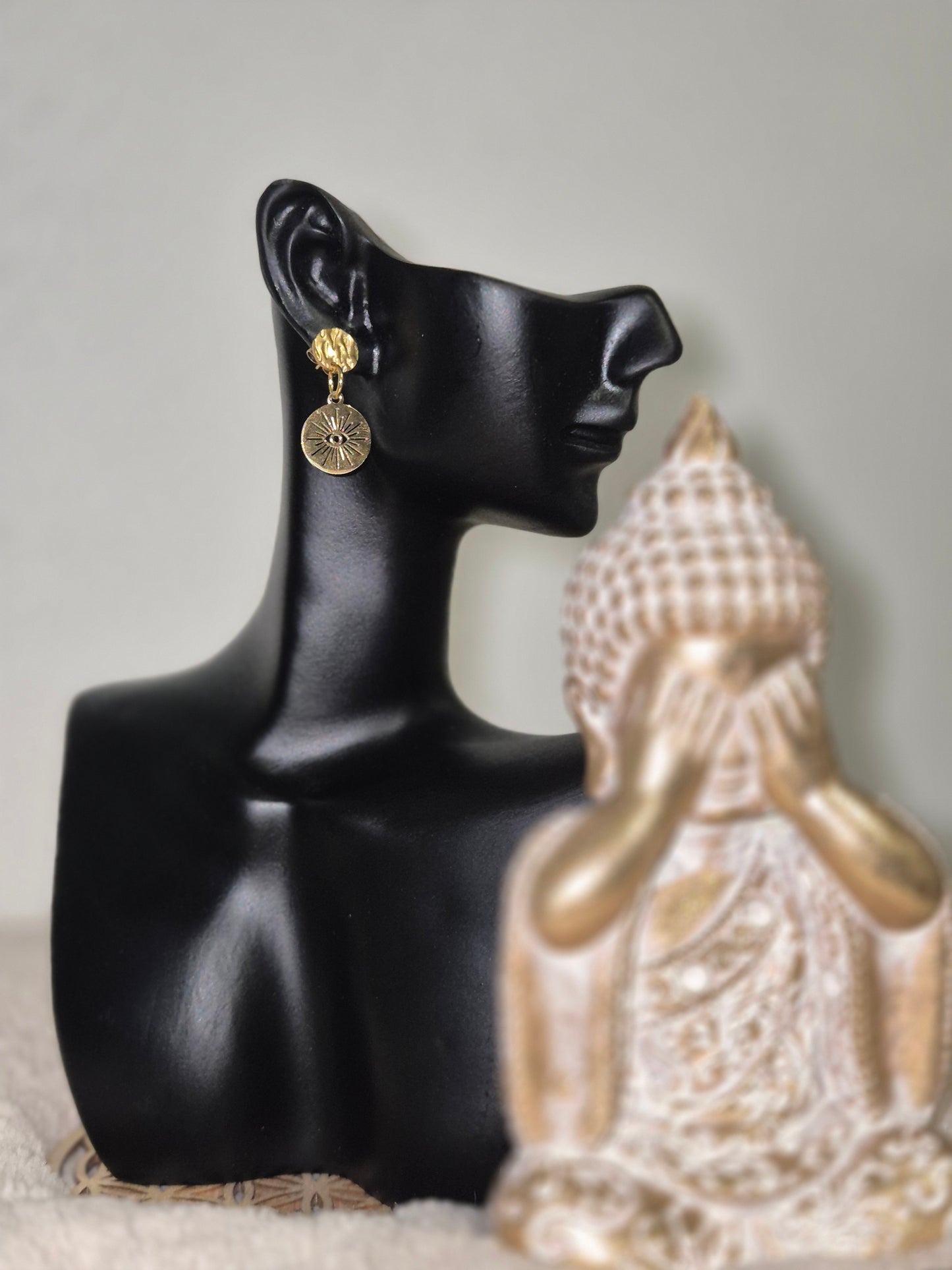 Lumière dorée Boucles d’oreilles motif rayon de soleil