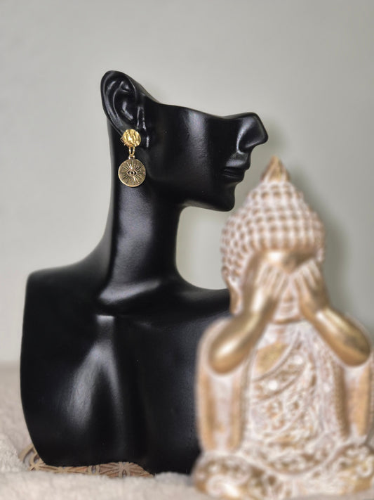 Lumière dorée Boucles d’oreilles motif rayon de soleil