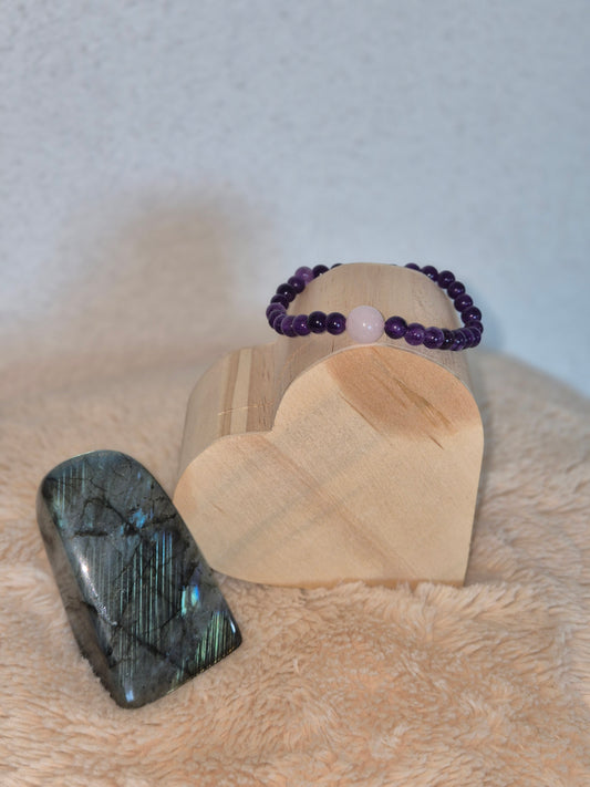 Équilibre Sacré Améthyste & Quartz Rose