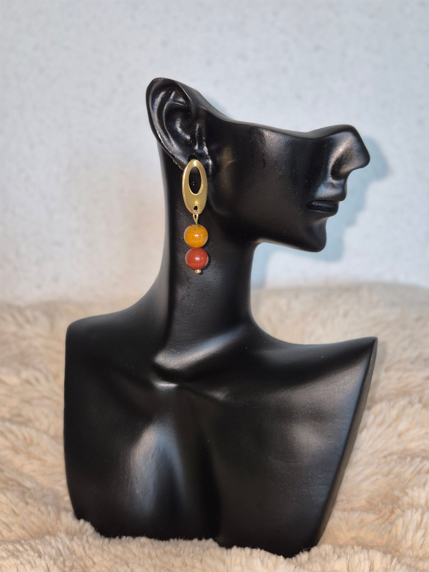 Boucles Harmonie et Courage Jaspe Mokaite