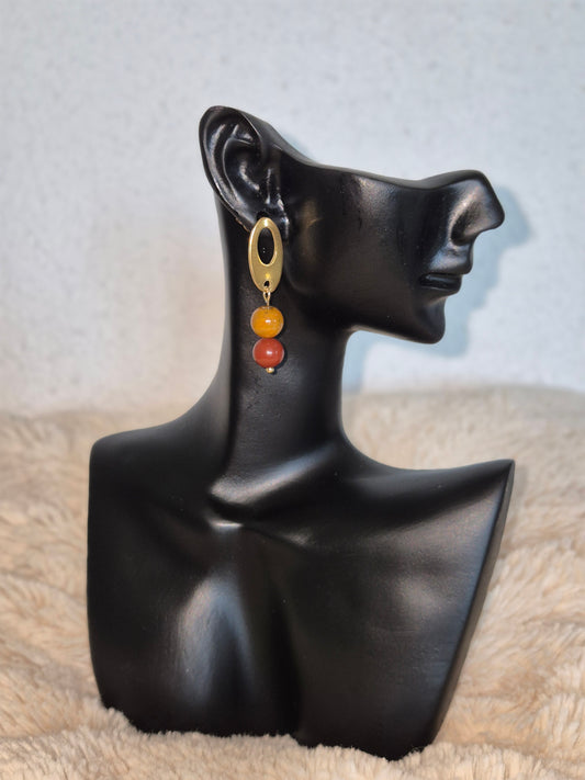 Boucles Harmonie et Courage Jaspe Mokaite