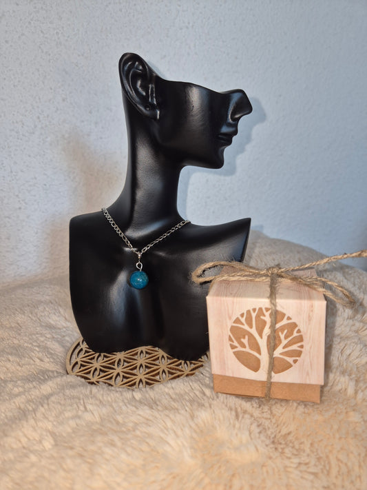 Horizon Bleu collier chaine et perle d'apatite