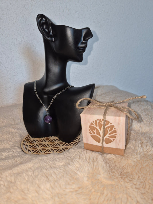 Essence Céleste collier chaine et perle d'améthyste
