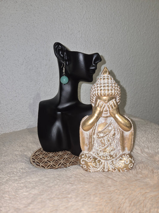 Murmure des Lagons boucles d’oreilles – Perle d’Amazonite