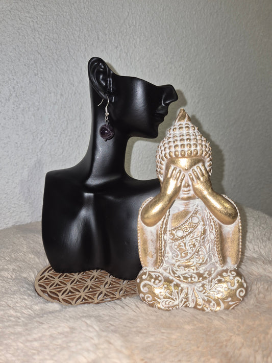 Goutte de Mystère boucles d’oreilles – Perle d’améthyste