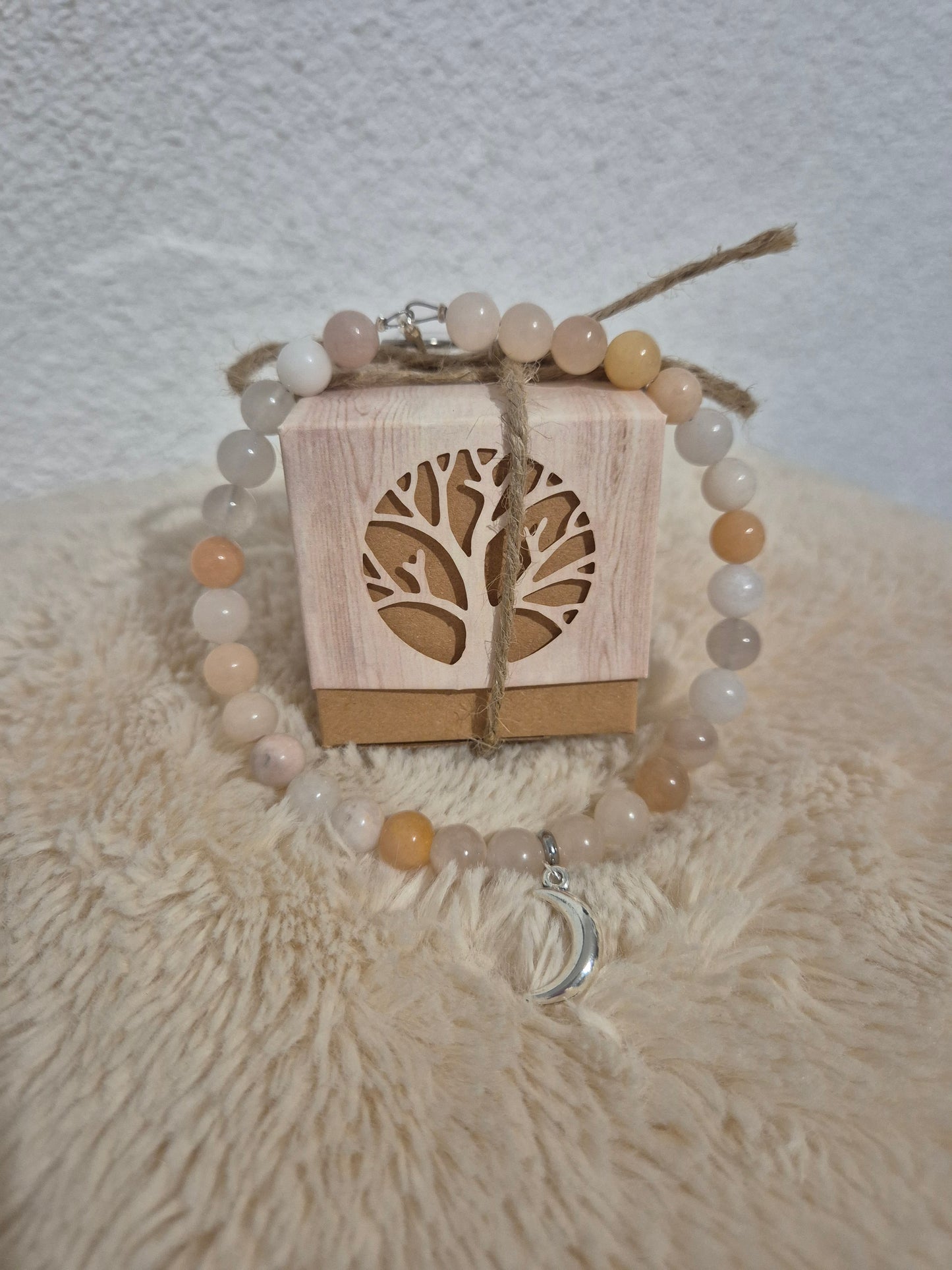Talisman Lunaire en Aventurine Rose bijoux de portable