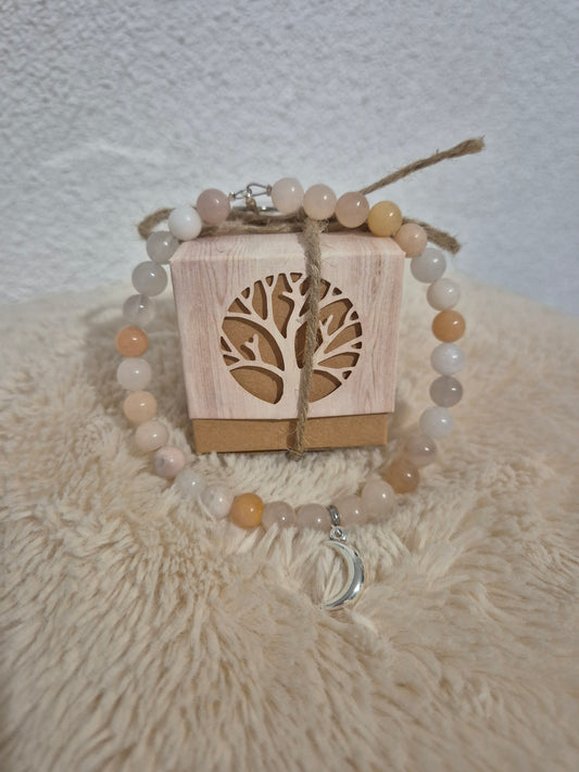 Talisman Lunaire en Aventurine Rose bijoux de portable