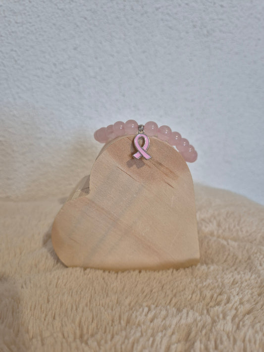 Lueur de Cœur bracelet ruban rose