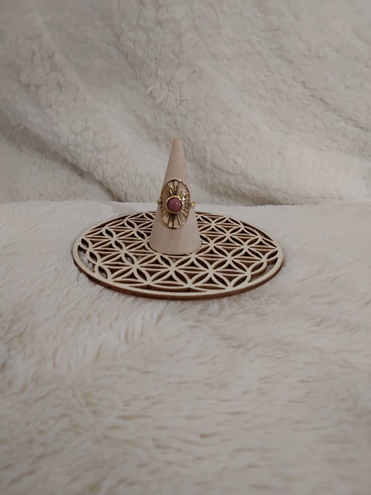 Soleil Émeraude bague réglable