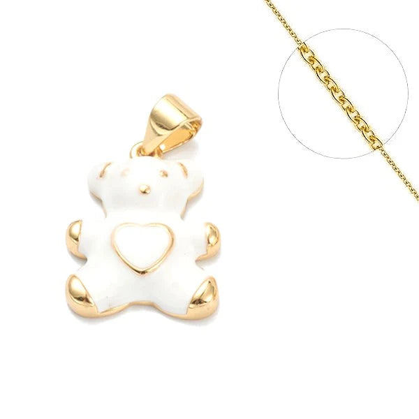 Collier Enfant Nounours en Plaqué Or 1 Micron