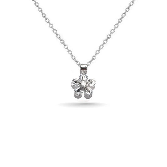 Collier Enfant Flocon en Zirconium Rhodié