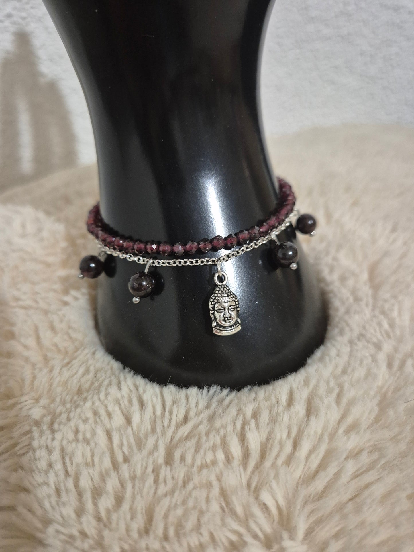 Bracelet coeur grenat