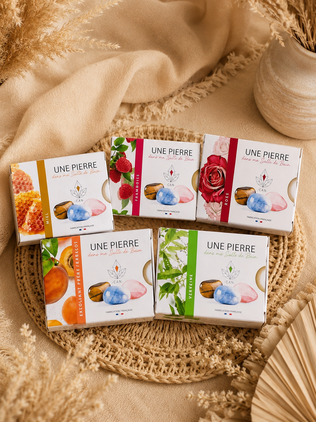 Savon avec pierre roulée