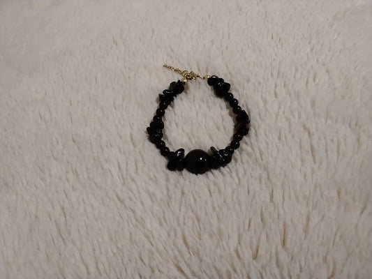 Bracelet de protection enfant – Obsidienne noire & œil céleste
