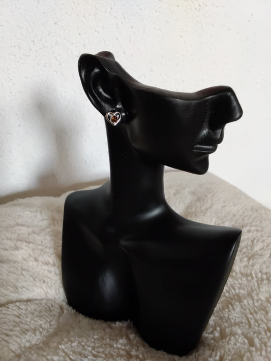 Boucles d’oreilles cœur d’Ambre