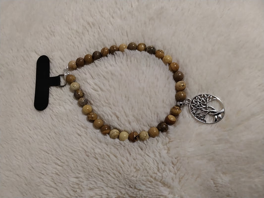 Terre sacrée Bijoux de portable jaspe paysage