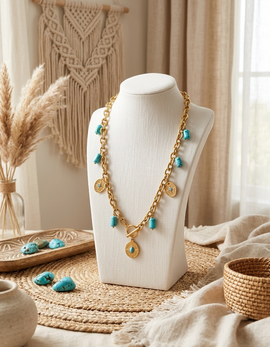 Collier howlite turquoise