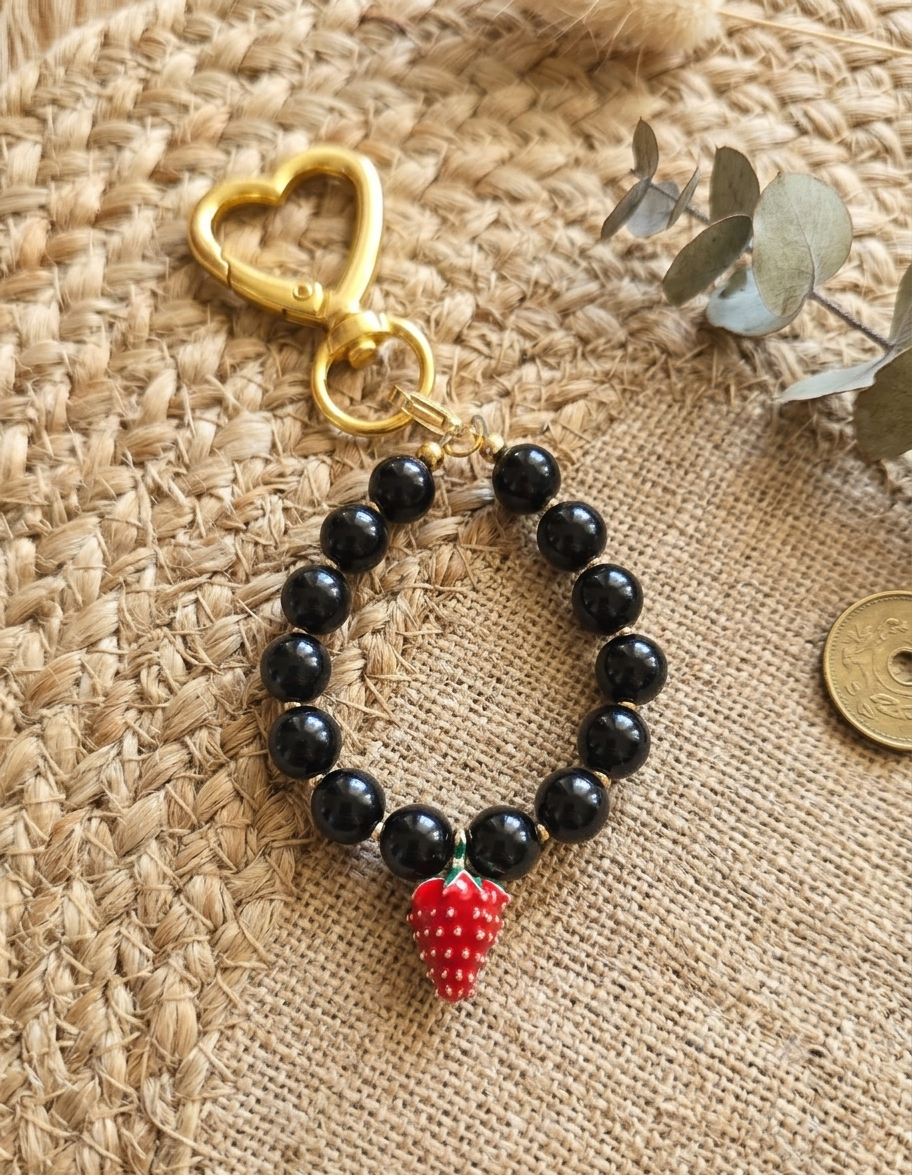Porte clés obsidienne