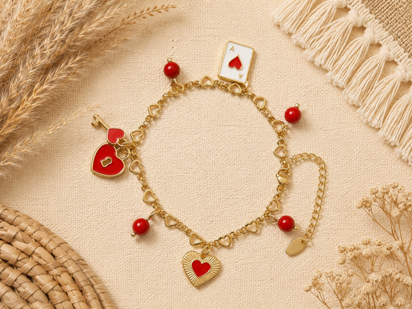 Bracelet coeur cinabre
