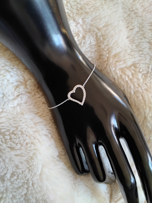 Bracelet cœur zirconium