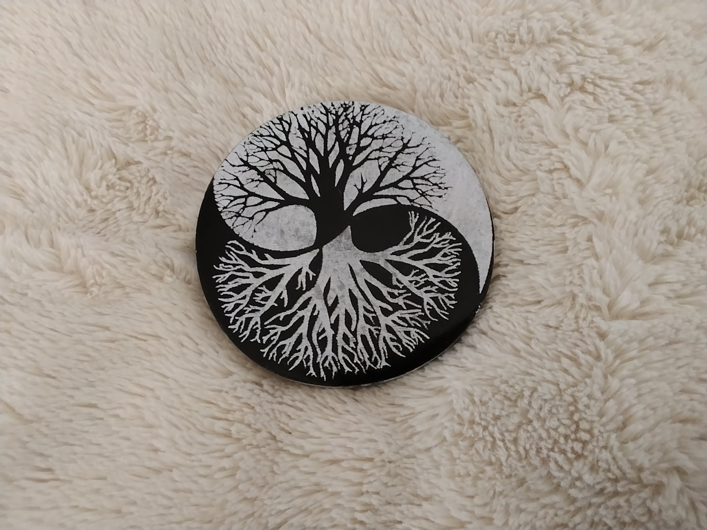 Plaque en sélénite Arbre de Vie noire