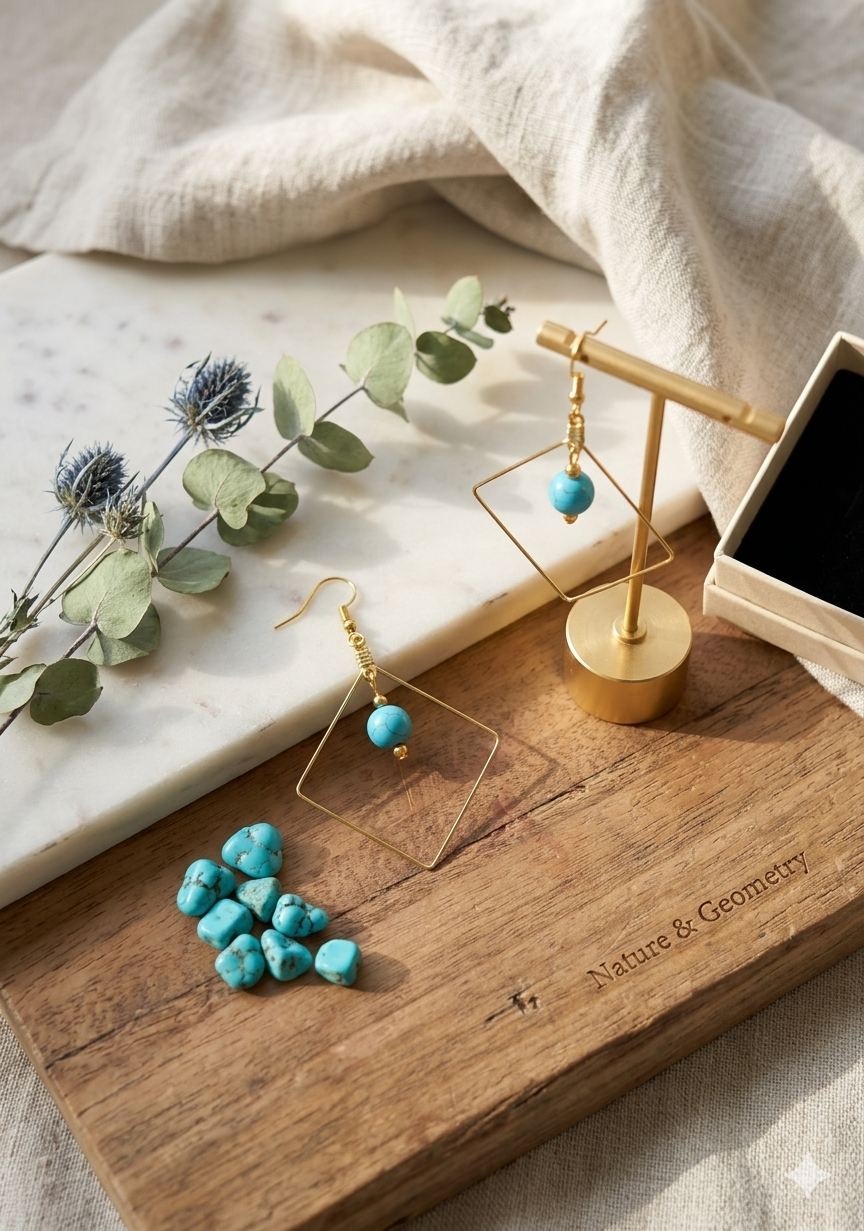 Boucles d’oreilles carrée