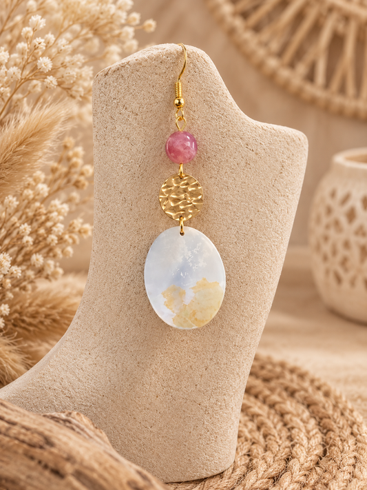 Boucle d'oreille nacre