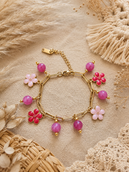 Bracelet quartz fraise