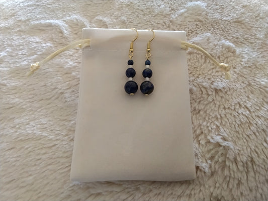 Bleu Royal – Boucles d’oreilles pendantes en Lapis-Lazuli