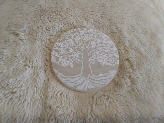 Plaque de recharge en Sélénite Arbre de Vie