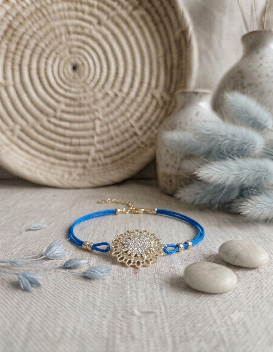 Bracelet rosace dorée